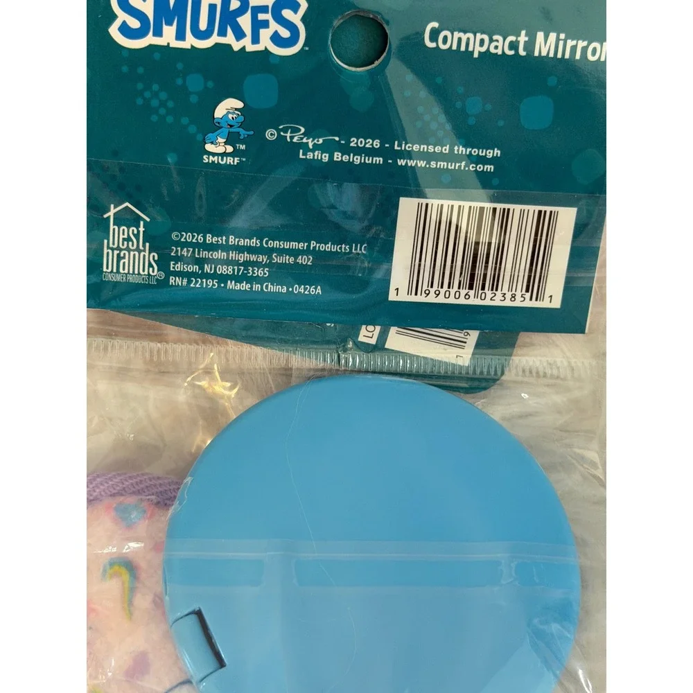 The Smurfs Spa Gift Set Headband Makeup Remover Pads Compact Mirror Lip Balm NEW